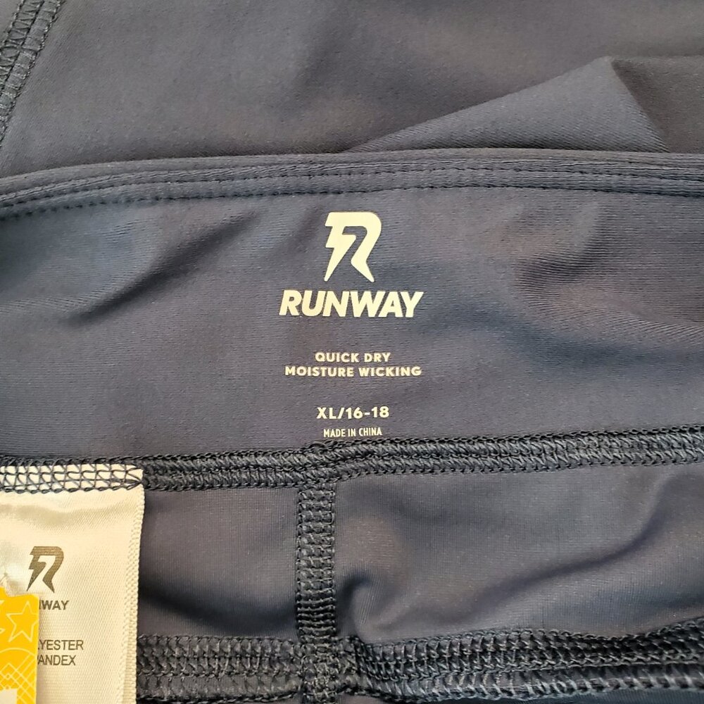 NWT Runway Active Leggings XL Quick Dry Women's Mesh Navy Running Yoga - Picture 4 of 12